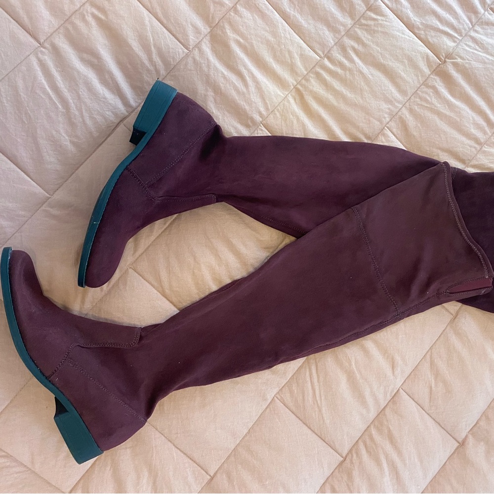 Source Unknown Plum Over-the-Knee Boots